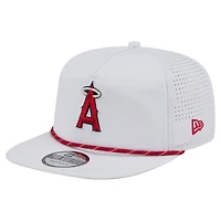 Casquette de golf perforée blanche New Era Los Angeles Angels pour homme