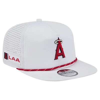 Men's New Era White Los Angeles Angels Perforated Golfer Snapback Hat