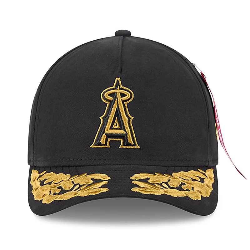 Men's New Era x Alpha Industries  Black Los Angeles Angels A-Frame 9FORTY Adjustable Hat