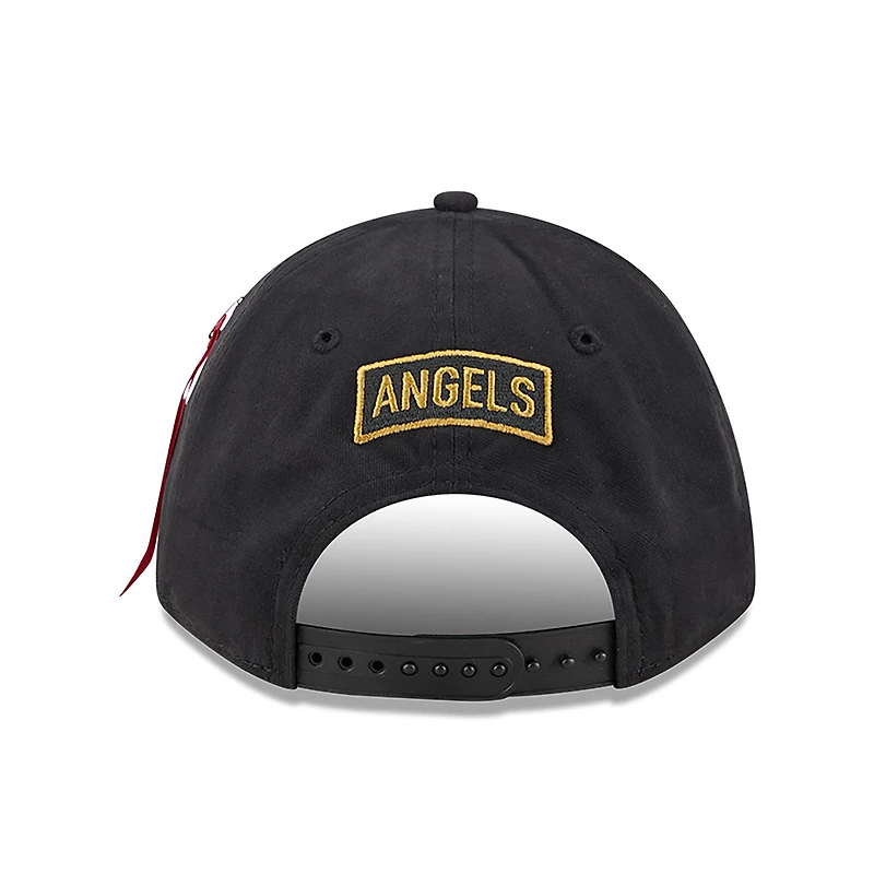 Men's New Era x Alpha Industries  Black Los Angeles Angels A-Frame 9FORTY Adjustable Hat