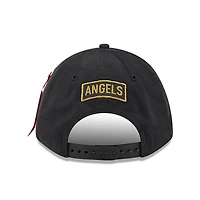 Men's New Era x Alpha Industries  Black Los Angeles Angels A-Frame 9FORTY Adjustable Hat