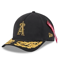 Men's New Era x Alpha Industries  Black Los Angeles Angels A-Frame 9FORTY Adjustable Hat
