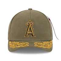 Casquette ajustable A-Frame 9FORTY olive des Los Angeles Angels pour homme New Era x Alpha Industries