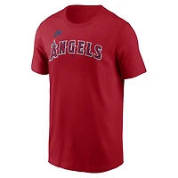 Men's Nike Albert Pujols Red Los Angeles Angels Cooperstown Collection Name & Number T-Shirt