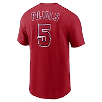 Men's Nike Albert Pujols Red Los Angeles Angels Cooperstown Collection Name & Number T-Shirt