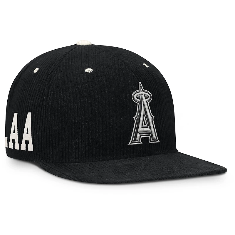 Casquette structurée à fermeture snapback Nike Los Angeles Angels Pro en velours côtelé noir pour homme