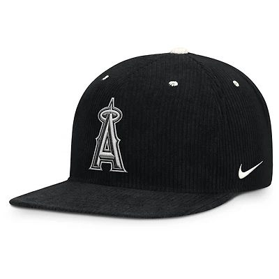 Men's Nike  Black Los Angeles Angels Pro Corduroy Structured Snapback Hat