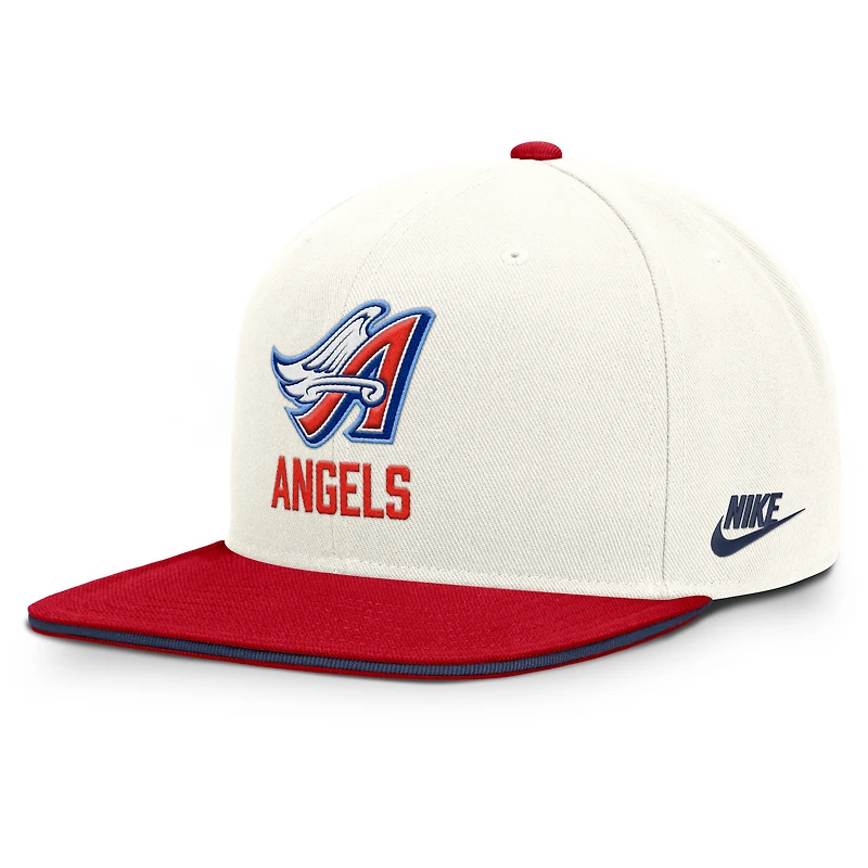Men's Nike Cream/Red Los Angeles Angels Cooperstown Pro Dri-FIT Snapback Hat