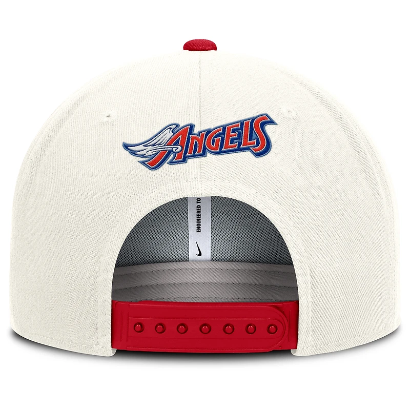 Men's Nike Cream/Red Los Angeles Angels Cooperstown Pro Dri-FIT Snapback Hat