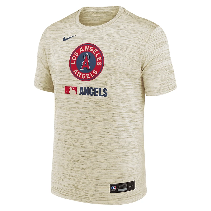 T-shirt Nike crème Los Angeles Angels Authentic Collection City Connect Velocity Dri-FIT pour homme