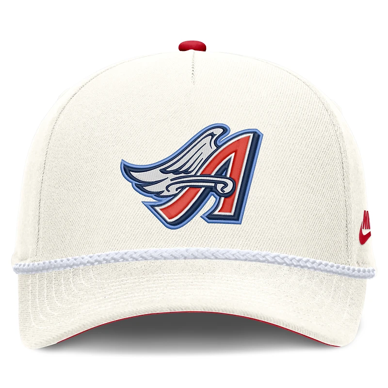 Men's Nike Cream Los Angeles Angels Cooperstown Rise Adjustable Hat