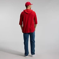 Men's Nike Gray Los Angeles Angels Authentic Collection Flux Dri-FIT Raglan 3/4-Sleeve Hooded T-Shirt