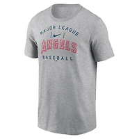 Men's Nike Heather Gray Los Angeles Angels Home Team Athletic Arch T-Shirt