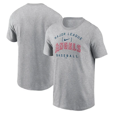 Men's Nike Heather Gray Los Angeles Angels Home Team Athletic Arch T-Shirt