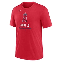 T-shirt Nike rouge chiné pour homme avec logo des Los Angeles Angels