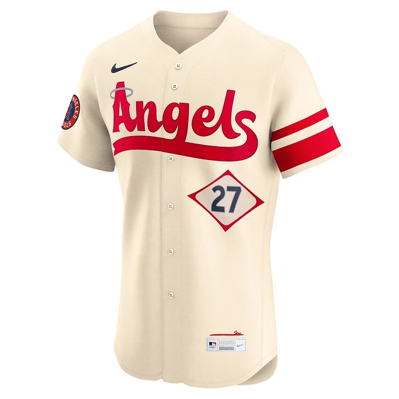 Men's Nike Mike Trout Cream Los Angeles Angels City Connect Elite Player Jersey