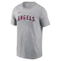 T-shirt Nike gris Mike Trout pour homme avec nom et numéro Fuse des Los Angeles Angels