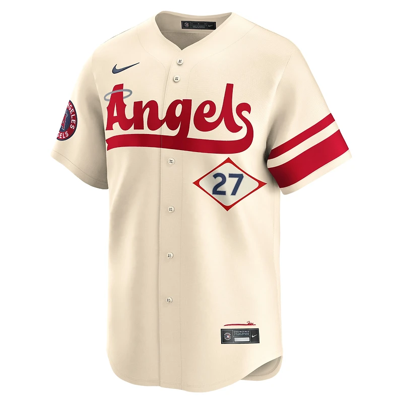 Maillot Nike Mike Trout pour homme Los Angeles Angels City Connect Limited Natural