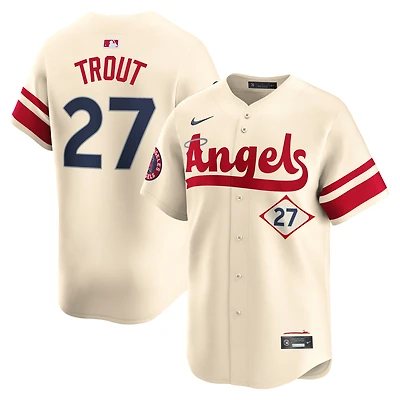 Maillot Nike Mike Trout pour homme Los Angeles Angels City Connect Limited Natural