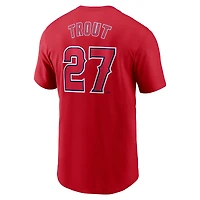 T-shirt avec nom et numéro Nike Mike Trout pour hommes, rouge, Los Angeles Angels Fuse