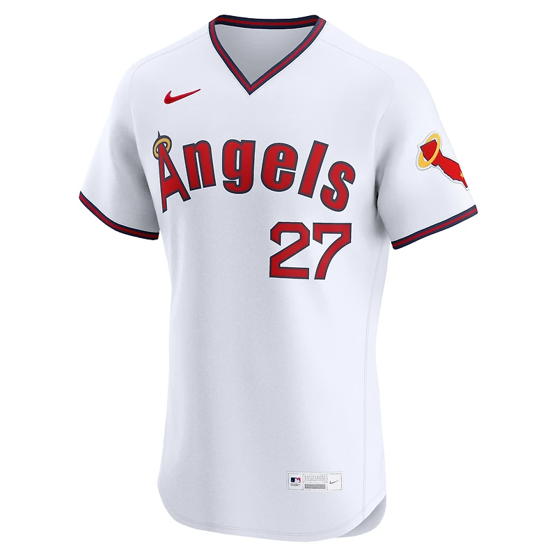 Men's Nike Mike Trout White Los Angeles Angels Alternate 2 Elite Jersey