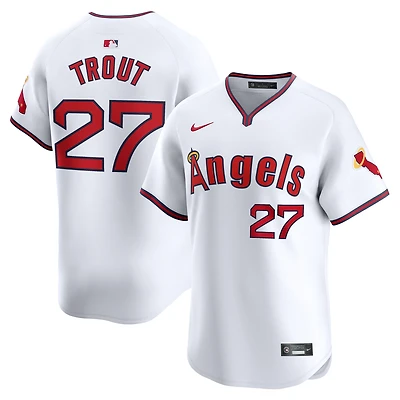 Maillot de joueur alternatif limité Nike Mike Trout pour hommes, blanc, Los Angeles Angels