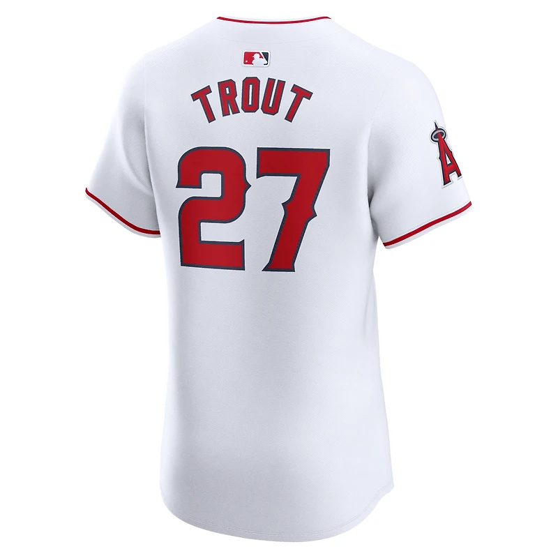 Maillot Nike Mike Trout pour homme, blanc, Los Angeles Angels Home Elite Player