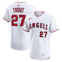 Maillot Nike Mike Trout blanc pour homme des Los Angeles Angels, domicile, élite