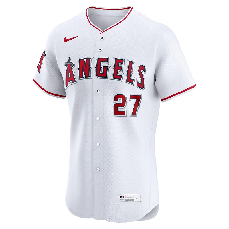 Maillot Nike Mike Trout blanc pour homme des Los Angeles Angels, domicile, élite