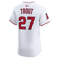 Maillot Nike Mike Trout blanc pour homme des Los Angeles Angels, domicile, élite