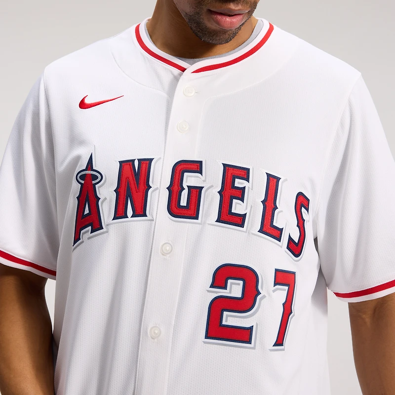 Maillot de joueur Nike Mike Trout blanc Los Angeles Angels à domicile en édition limitée pour homme