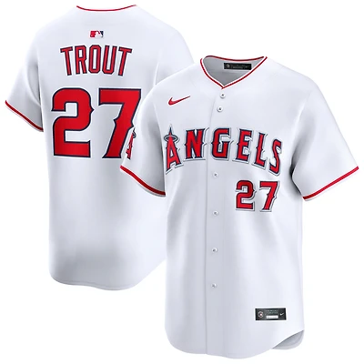 Maillot de joueur Nike Mike Trout blanc Los Angeles Angels à domicile en édition limitée pour homme