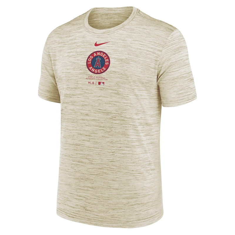 T-shirt Nike Natural Los Angeles Angels Authentic Collection City Connect Velocity Performance pour homme