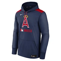 Sweat à capuche Nike Performance Authentic Collection Los Angeles Angels bleu marine pour homme