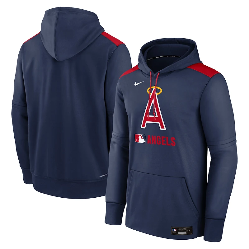 Men's Nike Navy Los Angeles Angels Authentic Collection Performance Pullover Hoodie