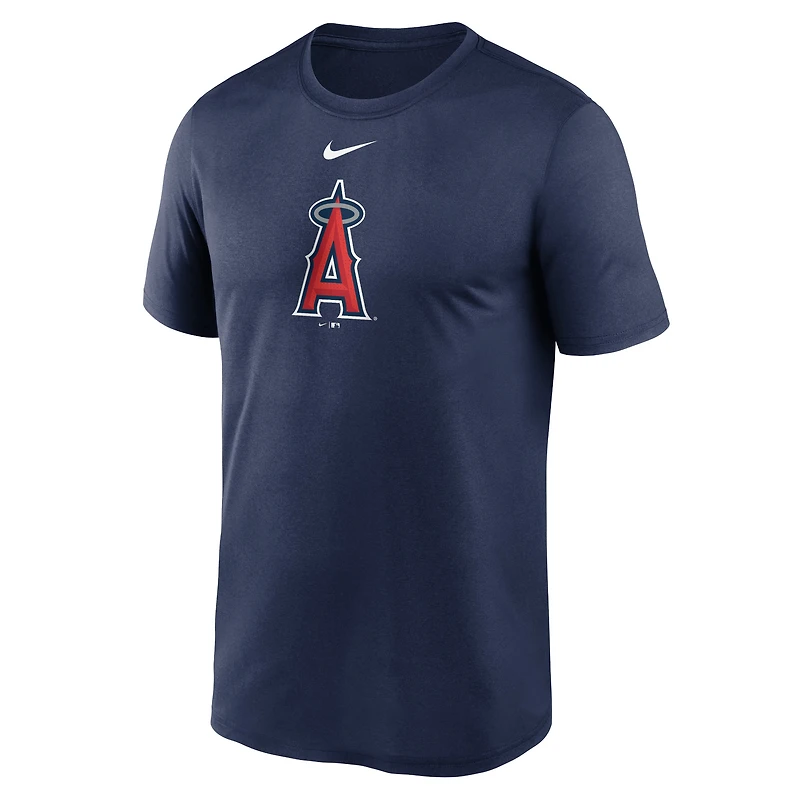 T-shirt de performance à grand logo Nike pour hommes, bleu marine, Los Angeles Angels Legend Fuse
