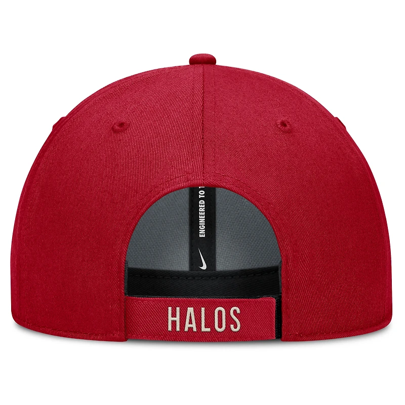 Casquette ajustable Nike Los Angeles Angels Statement Club Performance pour homme, rouge/naturel