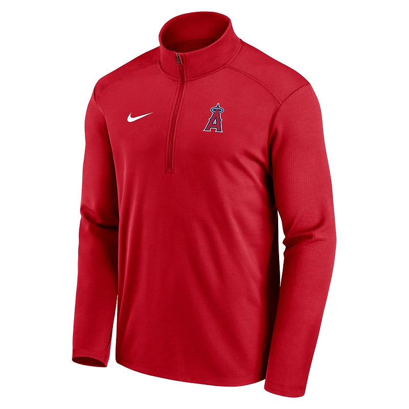 Haut à demi-glissière Nike Los Angeles Angels Agility Pacer Performance léger rouge pour homme