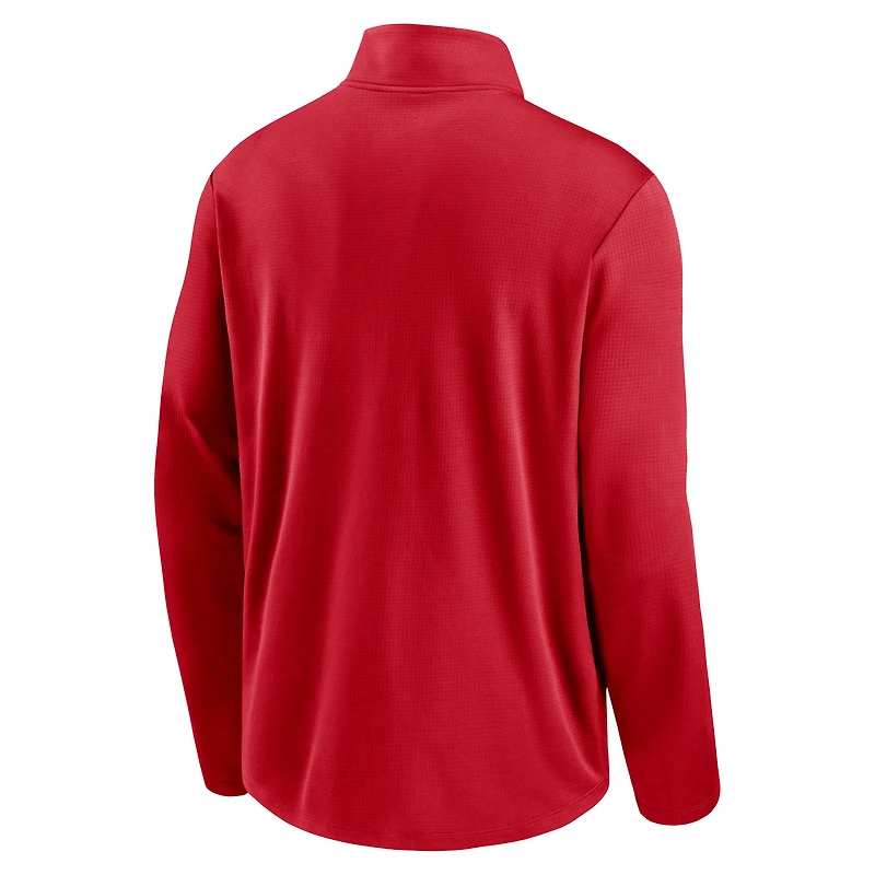 Men's Nike Red Los Angeles Angels Agility Pacer Lightweight Performance Half-Zip Top