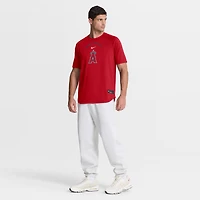 Haut raglan Dri-FIT Nike rouge Los Angeles Angels Authentic Collection pour homme, idéal l'entraînement avant-match.