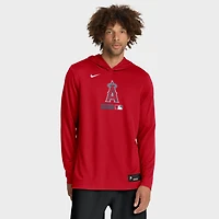 Men's Nike Red Los Angeles Angels Authentic Collection Dri-FIT Long Sleeve Hooded T-Shirt