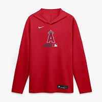 Men's Nike Red Los Angeles Angels Authentic Collection Dri-FIT Long Sleeve Hooded T-Shirt