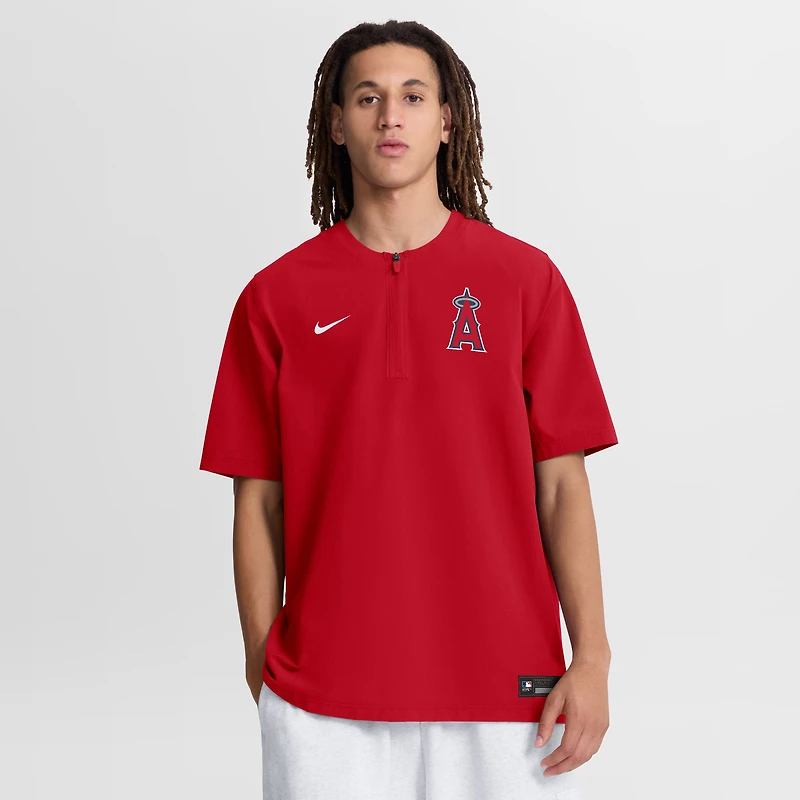 Men's Nike Red Los Angeles Angels Authentic Collection Dri-FIT Quarter-Zip Windshirt