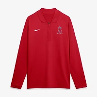 Men's Nike Red Los Angeles Angels Authentic Collection Dri-FIT Raglan Half-Zip Pullover