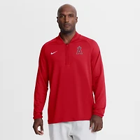 Pull Nike Dri-FIT raglan demi-zip pour homme, collection authentique Los Angeles Angels, rouge.