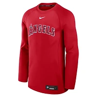 Men's Nike Red Los Angeles Angels Authentic Collection Game Time Raglan Dri-FIT Long Sleeve T-Shirt