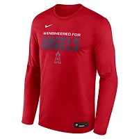 Men's Nike Red Los Angeles Angels Authentic Collection Legend Dri-FIT Long Sleeve T-Shirt