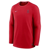 Men's Nike Red Los Angeles Angels Authentic Collection Logo Performance Long Sleeve T-Shirt
