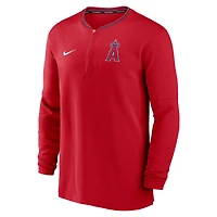 Haut Nike rouge à demi-zip Performance des Los Angeles Angels Authentic Collection pour homme
