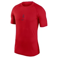 T-shirt raglan Nike rouge pour homme de la collection authentique Los Angeles Angels